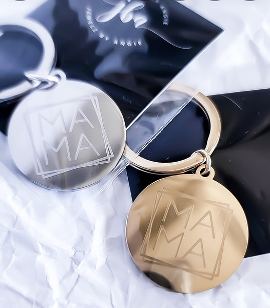 Engraved Mama keychain *Choose your metal*
