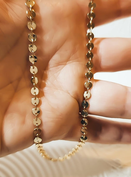 Disc Choker Chain Necklace * Choose your Metal & Size*