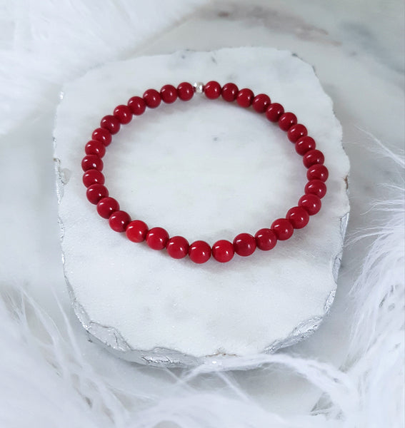 *RESTOCKING SOON* Red Shell Pearl (6mm) Bracelet