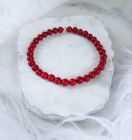 *RESTOCKING SOON* Red Shell Pearl (6mm) Bracelet